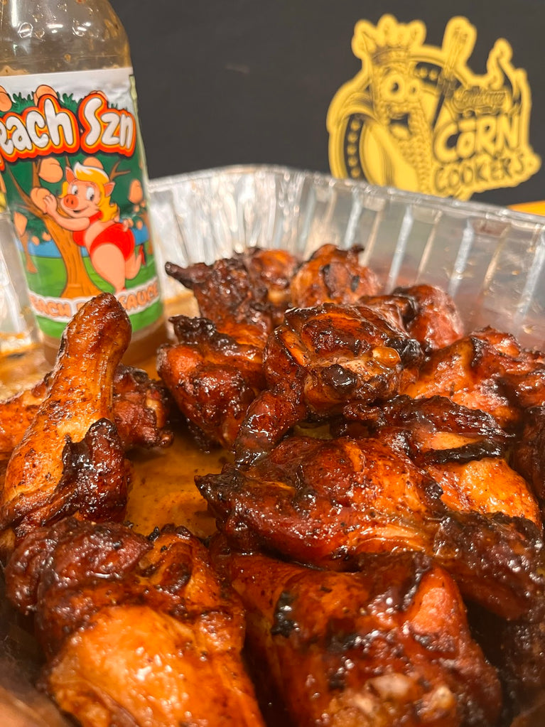 Smo-Fried Peach SZN Wings | Iowa BBQ Store